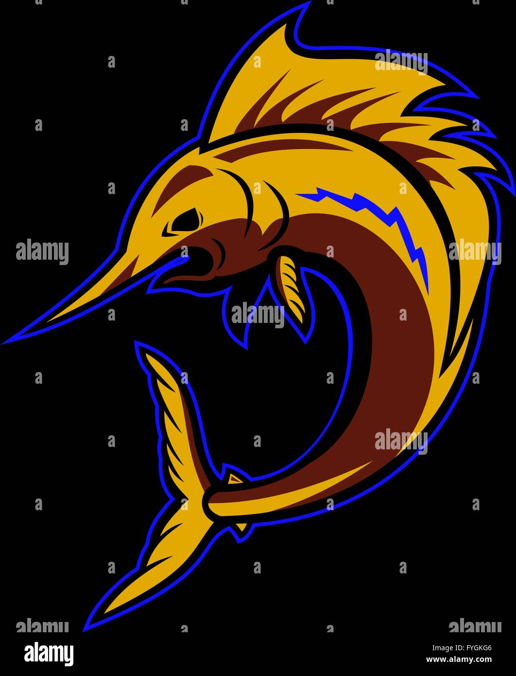 Sailfish Swordfish Jumping Cartoon Stock Photo Alamy