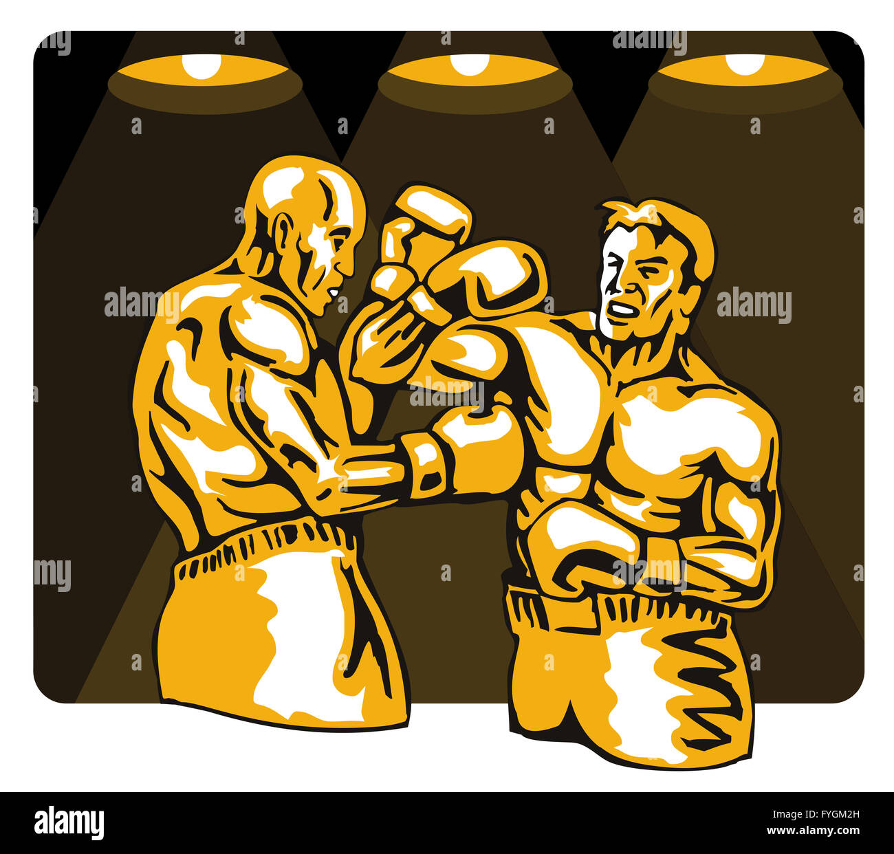 Boxer Boxing Knockout Punch Retro Stock Photo Alamy