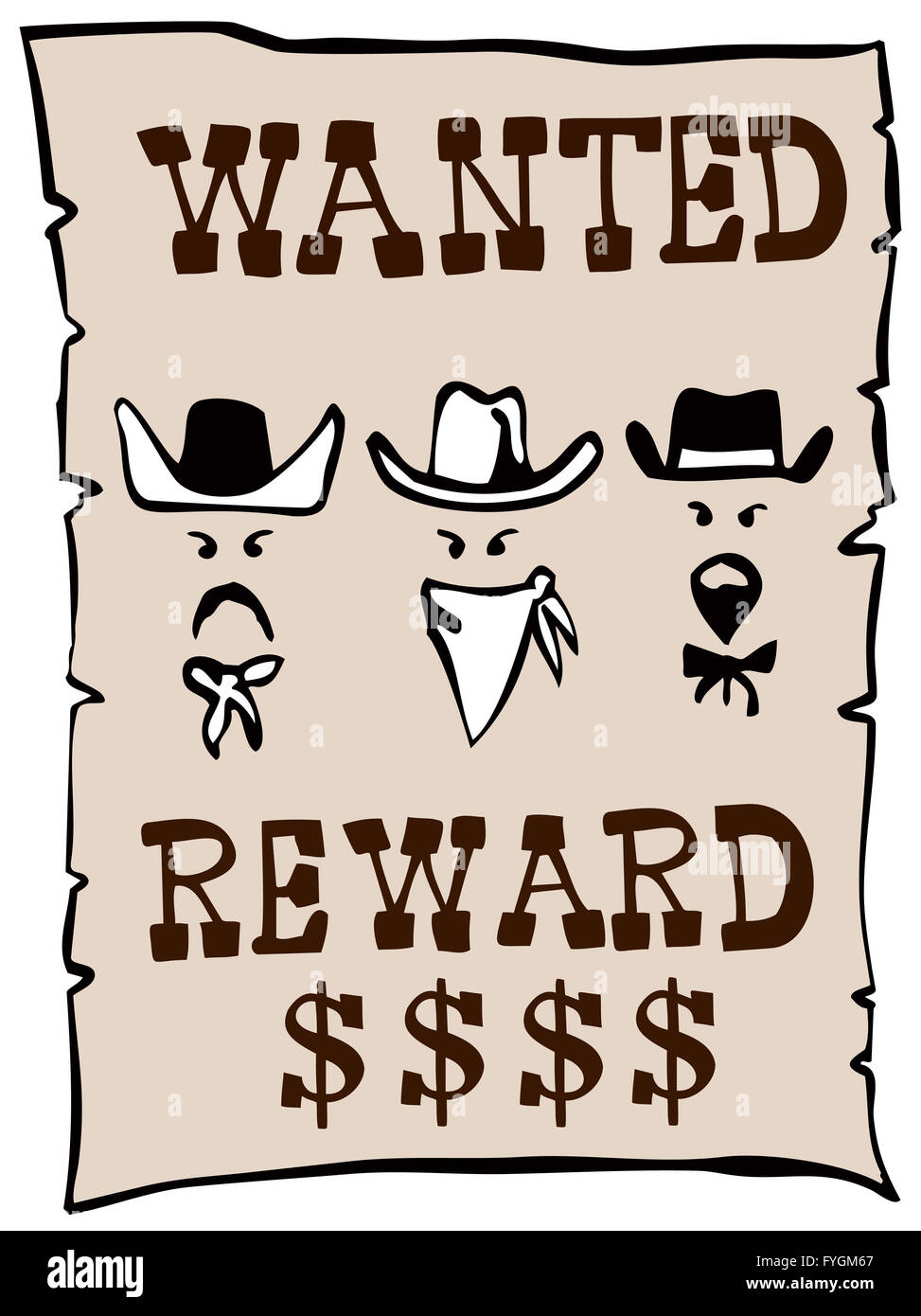 Wanted Reward Poster Stock Photo