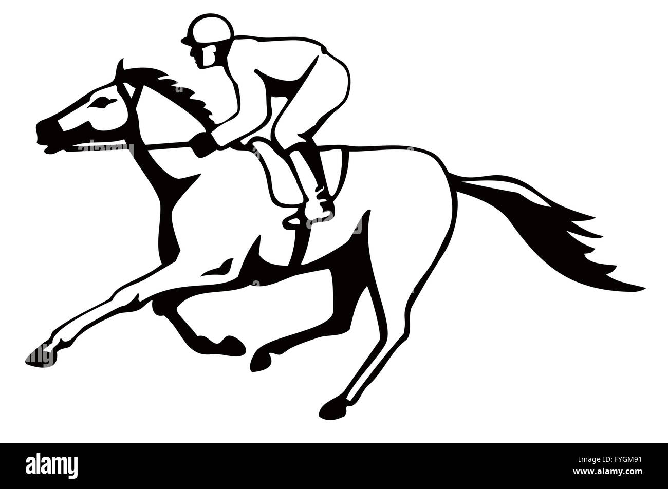 Horse And Jockey Coloring Pages