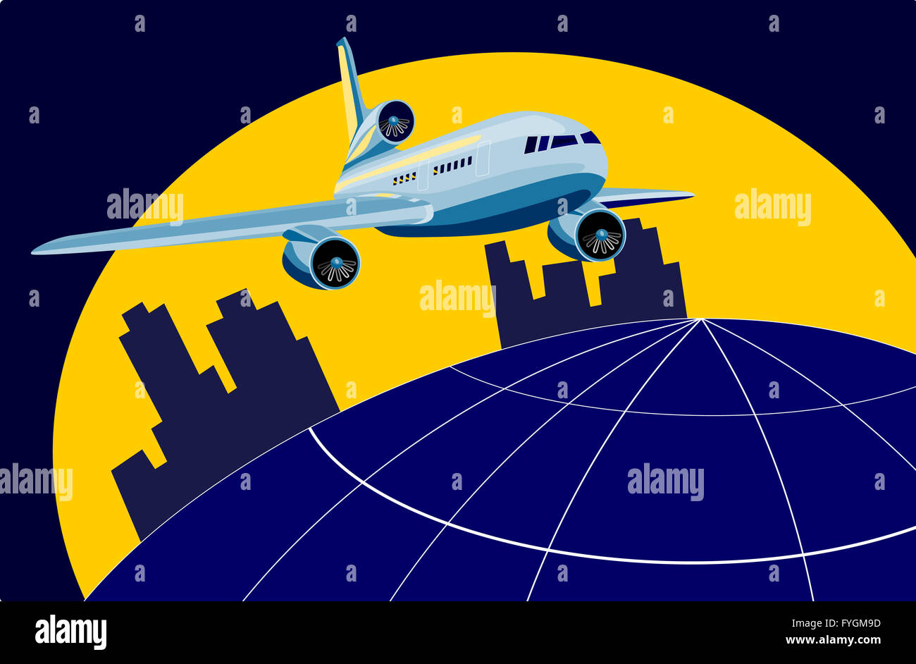 commercial jet plane airliner Stock Photo