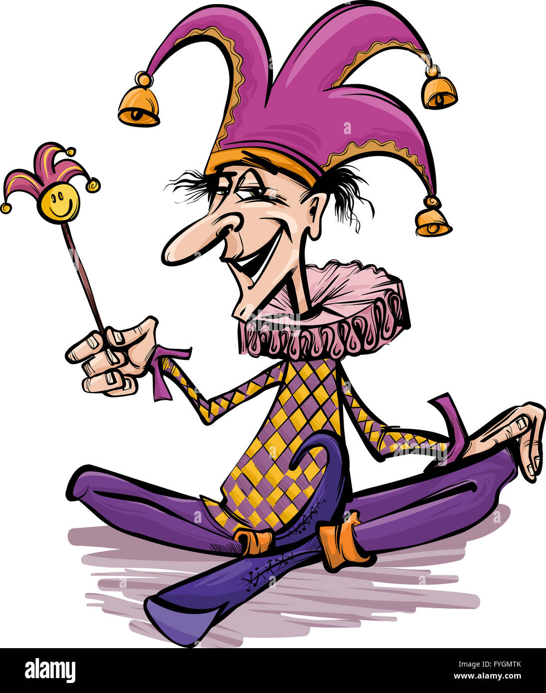 Jester Or Joker Cartoon Illustration Stock Photo Alamy