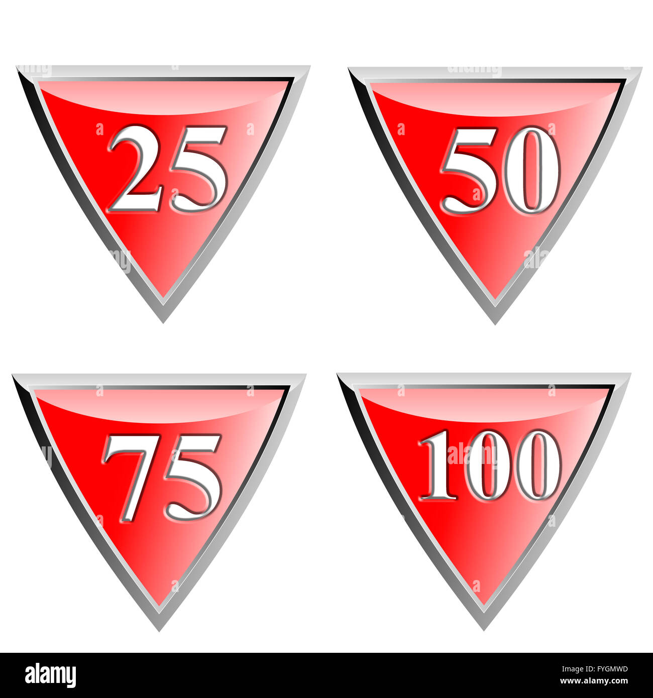 Number Icon Diamond Red Metal Stock Photo - Alamy