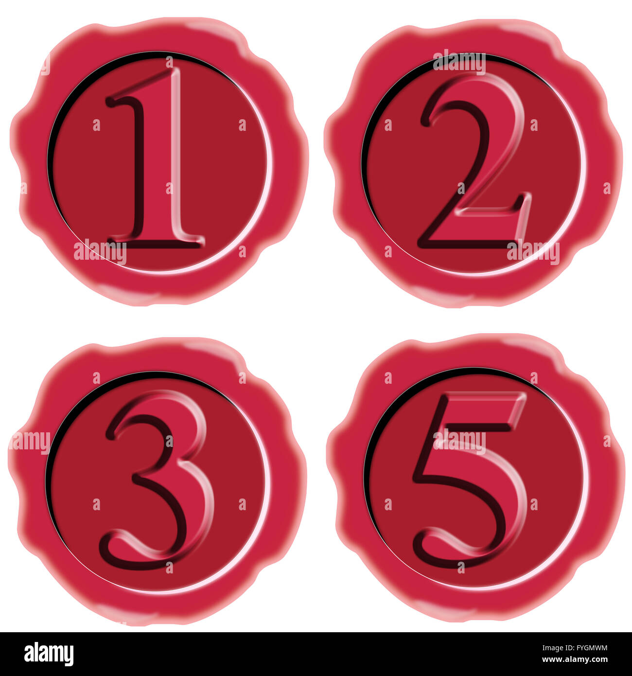 Number Icon Seal Wax Stock Photo Alamy