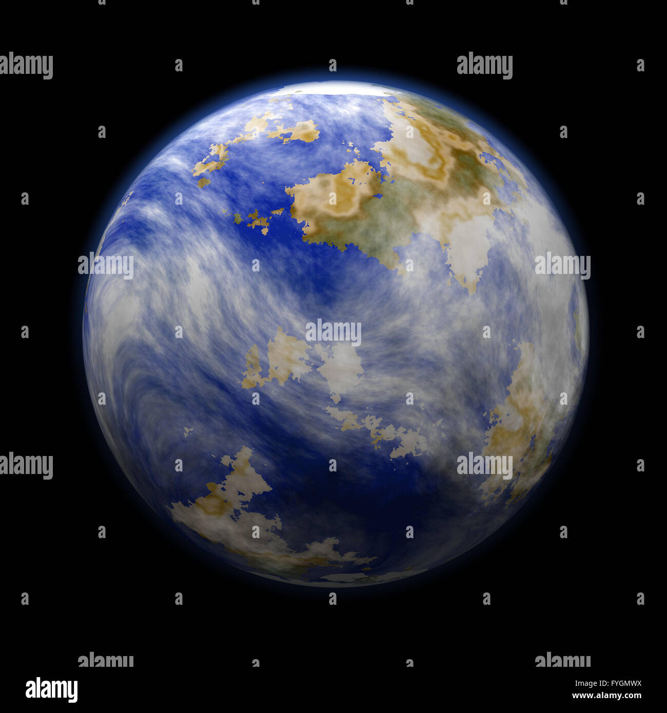 Planet with Earth Clouds Stock Photo - Alamy