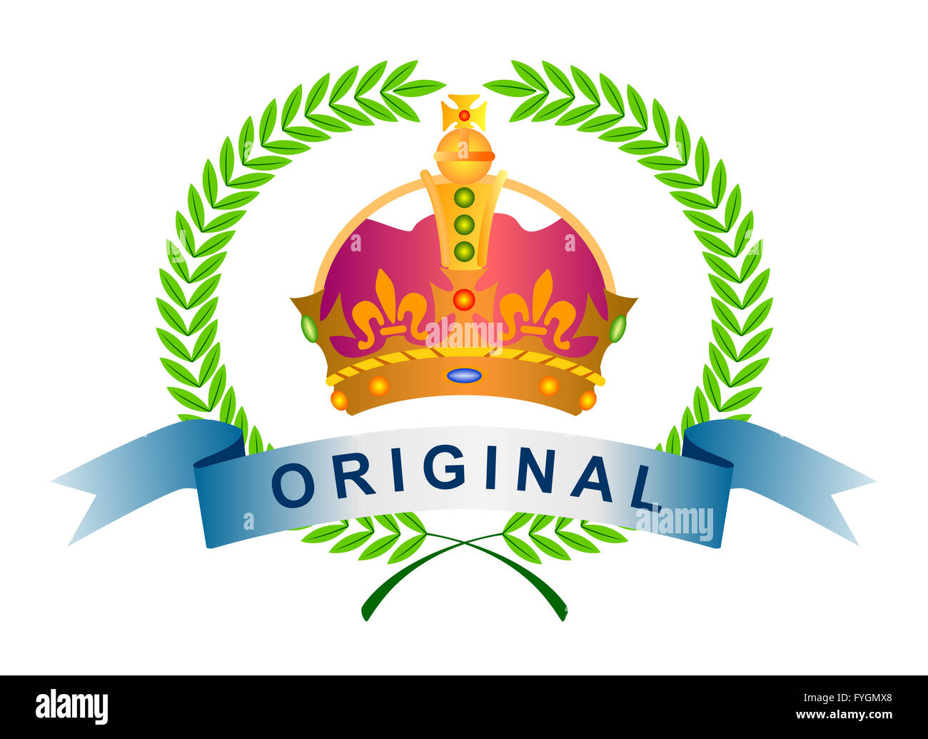 Icon Original Crown in Olive leaves Stock Photo Alamy