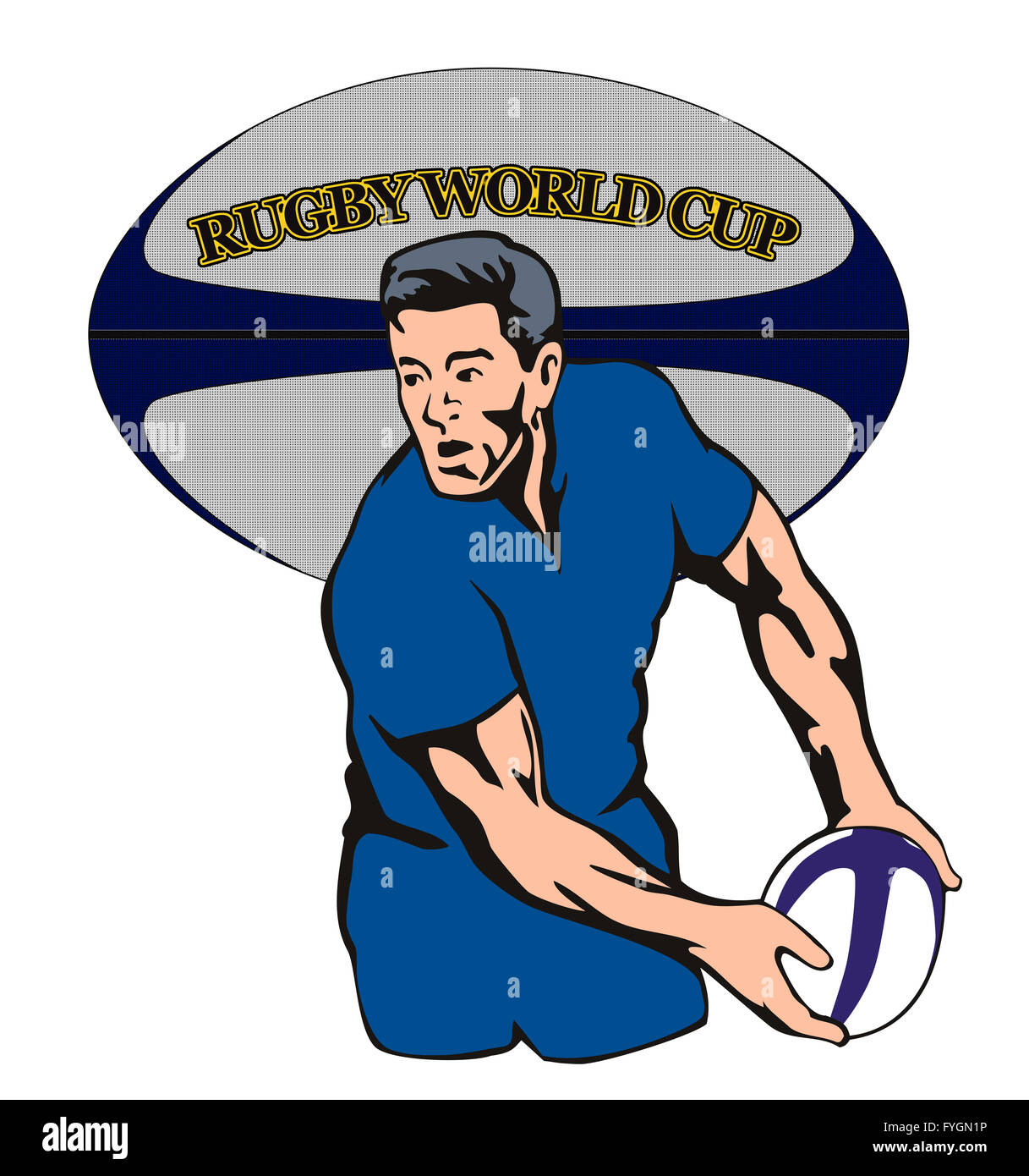 Rugby player passing ball Stock Photo Alamy