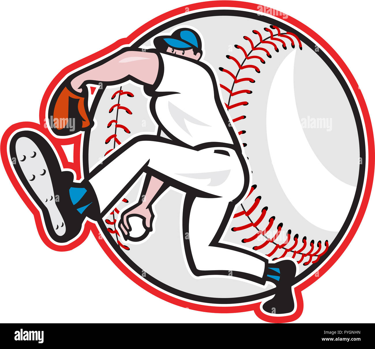Baseball pitcher throw ball cartoon hi-res stock photography and images -  Alamy