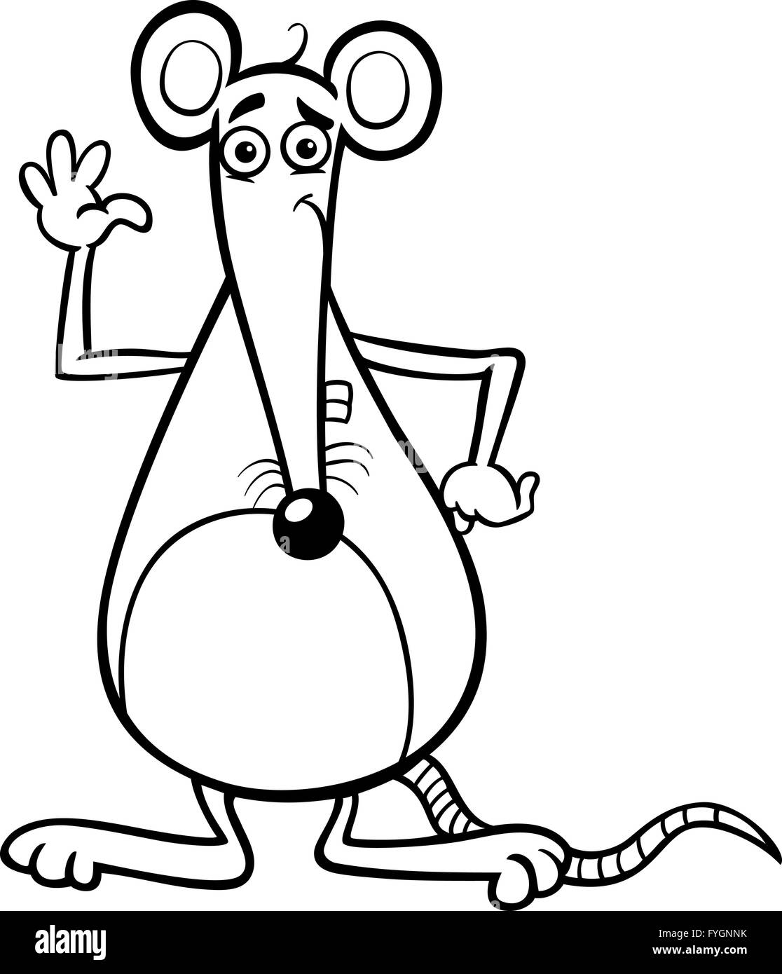 mouse cartoon for coloring book Stock Photo