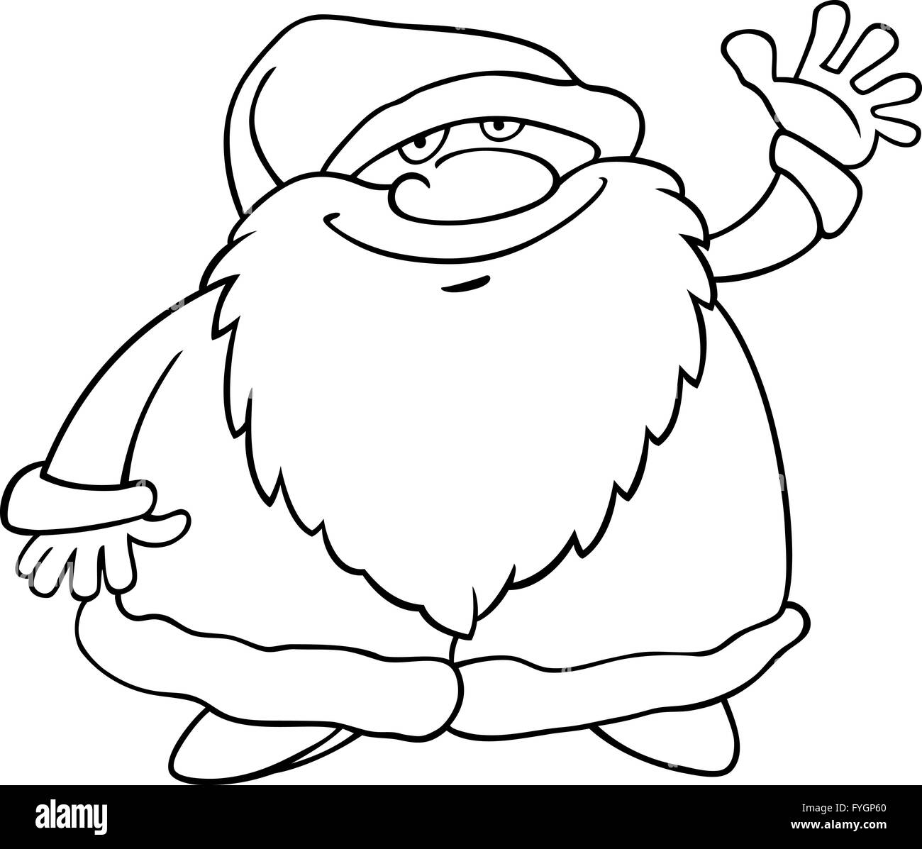 santa claus cartoon for coloring book Stock Photo