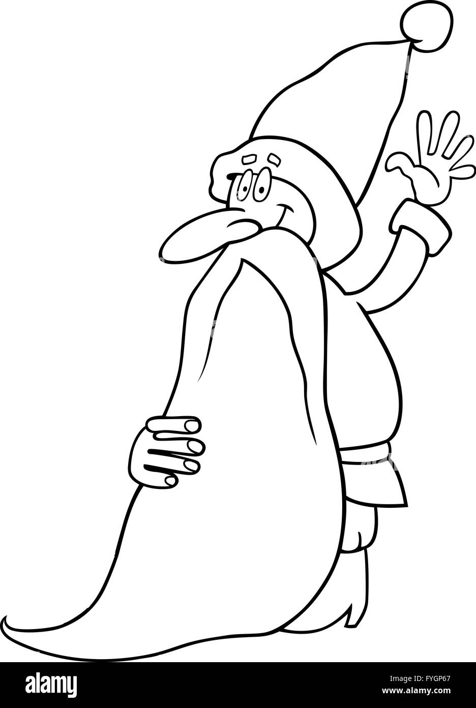 santa claus cartoon for coloring book Stock Photo