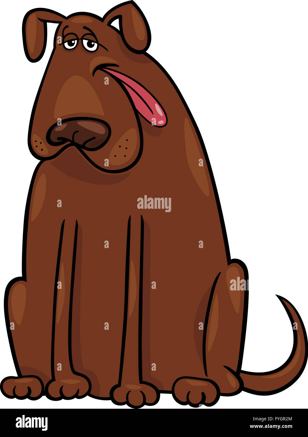 brown big dog cartoon illustration Stock Photo