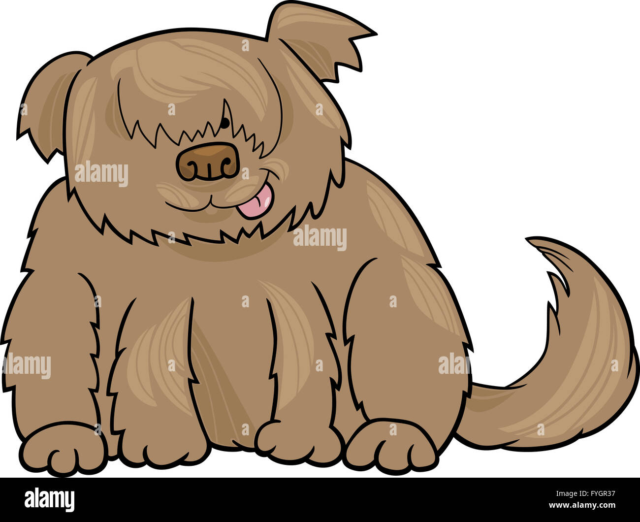 Sheepdog shaggy dog cartoon illustration Stock Photo Alamy