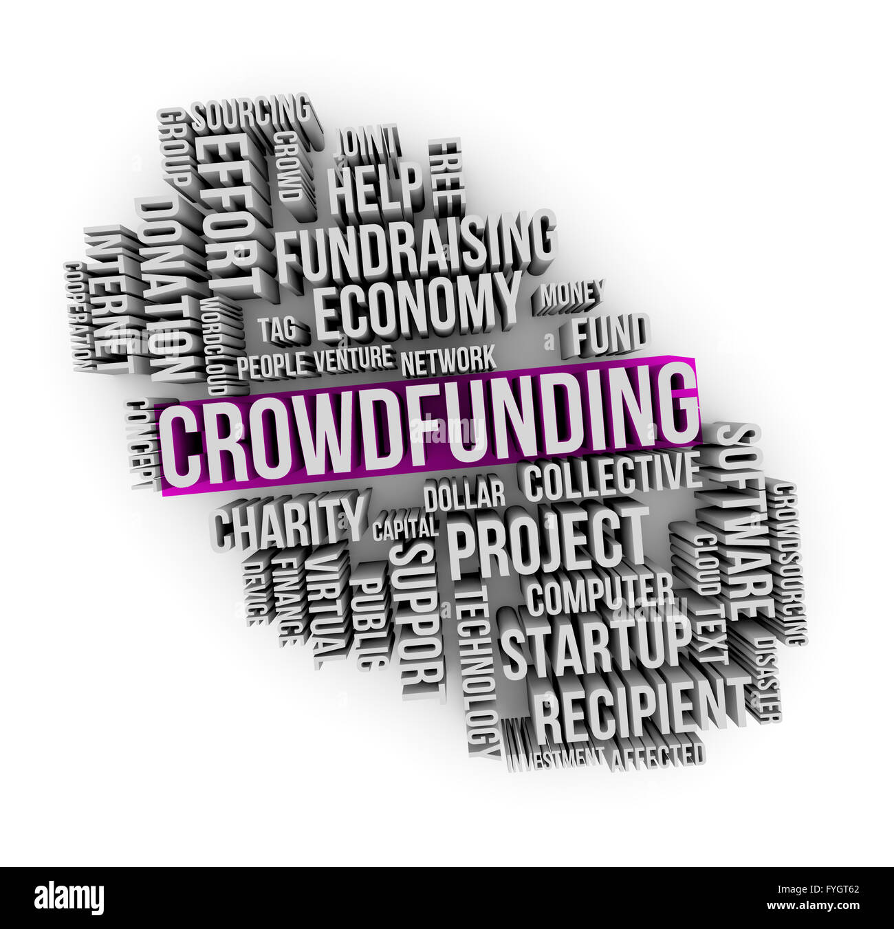 crowdfunding text on a cloud words Stock Photo
