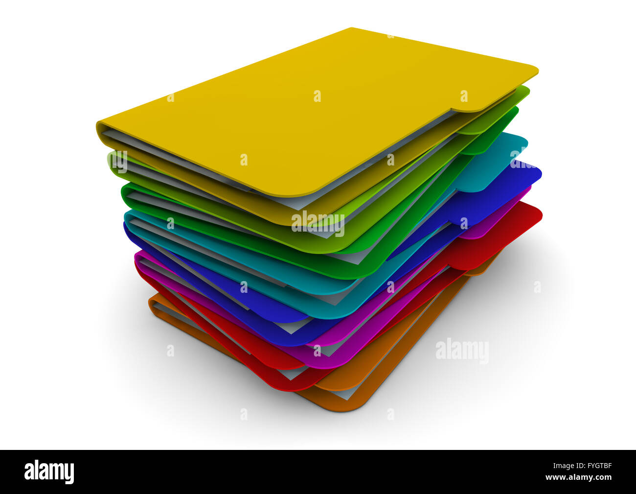 render of a group of folders Stock Photo