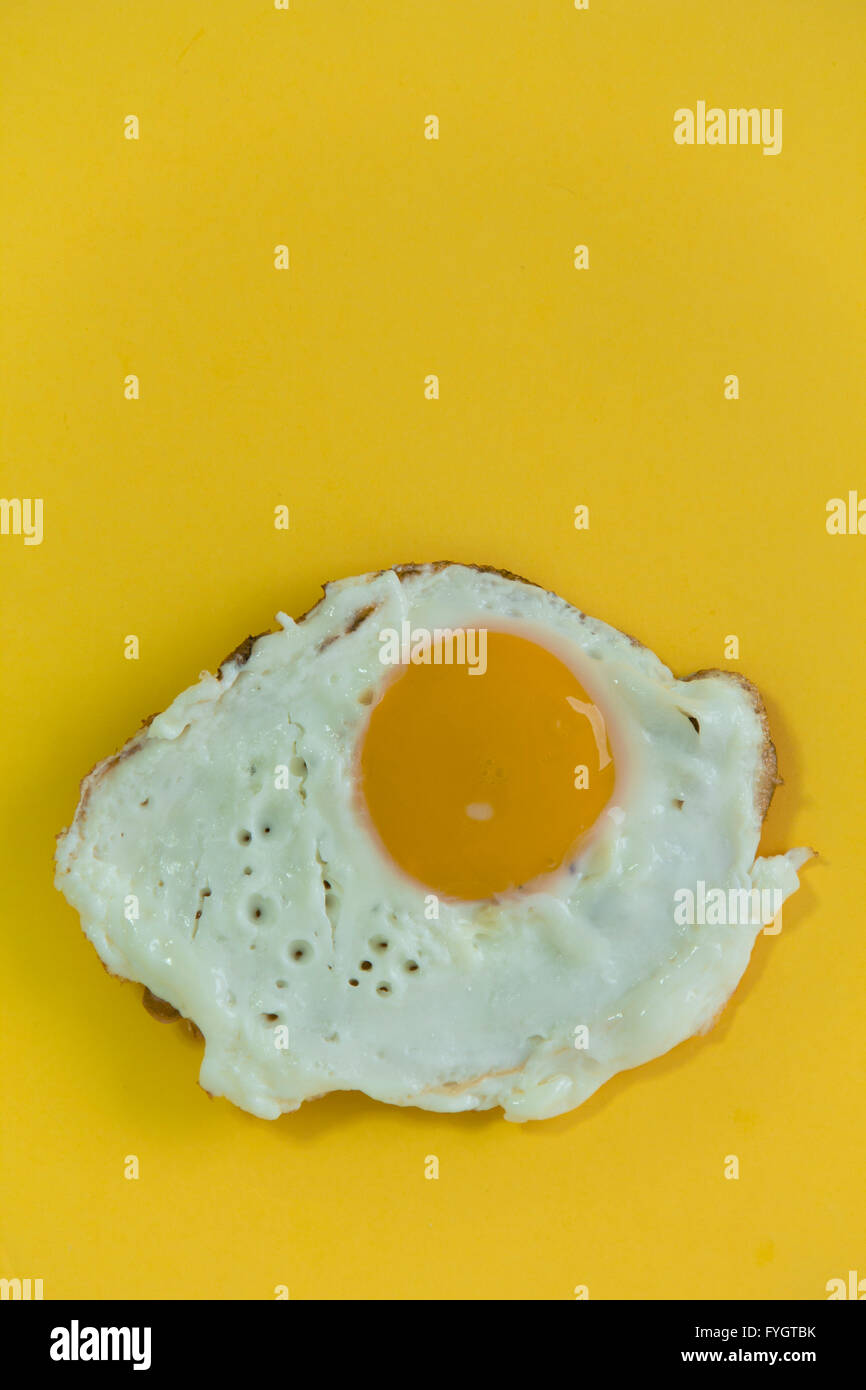 fried egg with lacy brown edges, spanish style Stock Photo Alamy