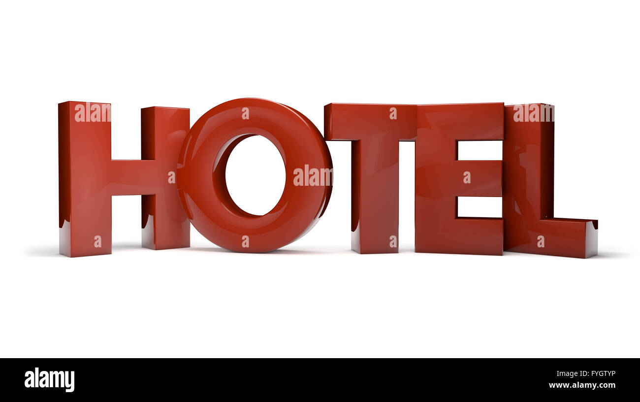 render of the text hotel Stock Photo