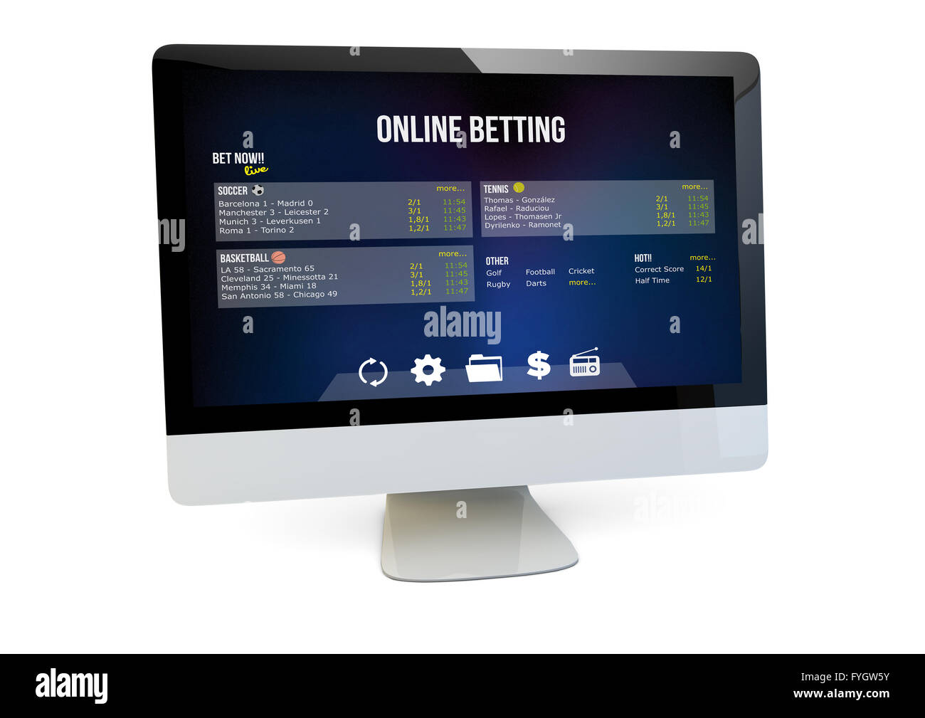 online bet concept: online bett app on a computer screen Stock Photo