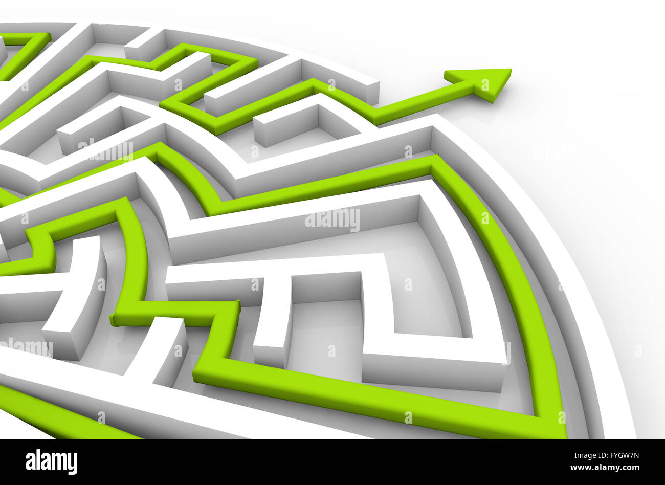 challenge success concept: labyrinth solution Stock Photo