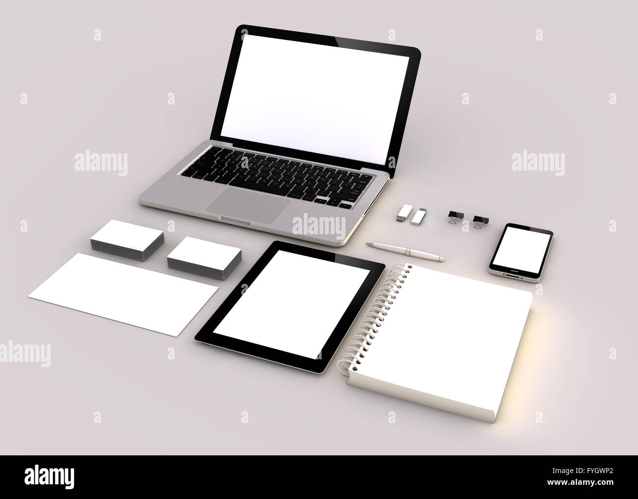 business concept: 3g generated mock up for corporate identity presentations Stock Photo