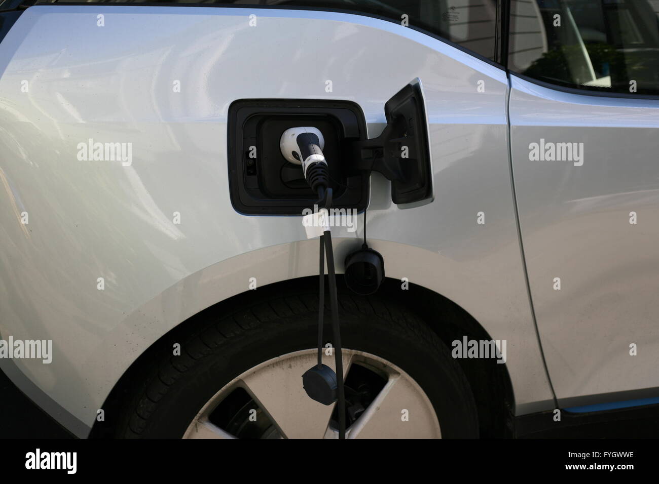 Electric Car get an upload of the Batteries, Bonn Germany Stock Photo