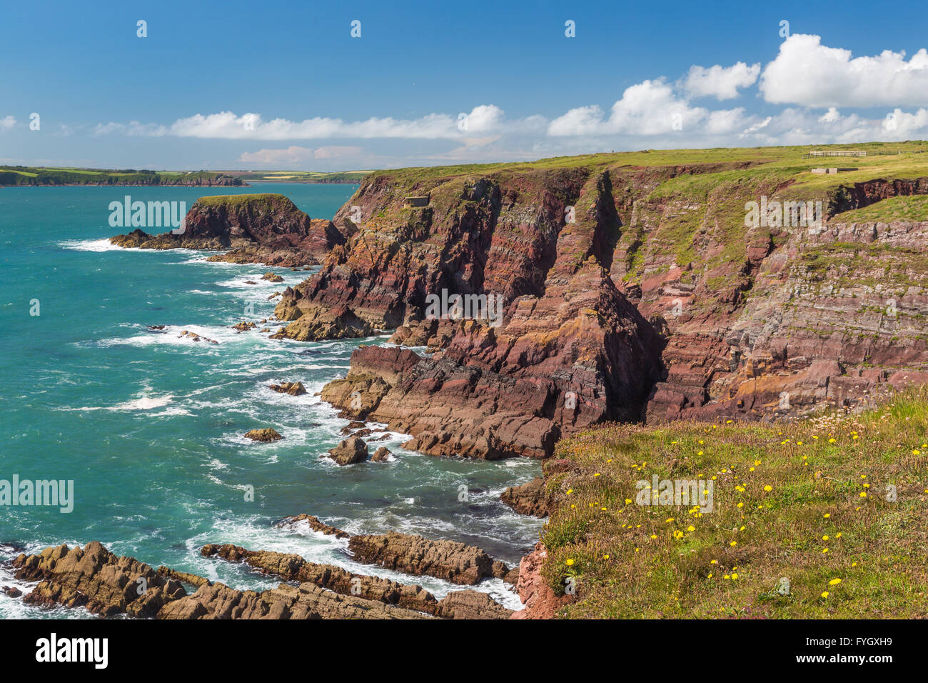Rat Island near west Angle Bay looking to Dale - Pembrokeshire Stock Photo