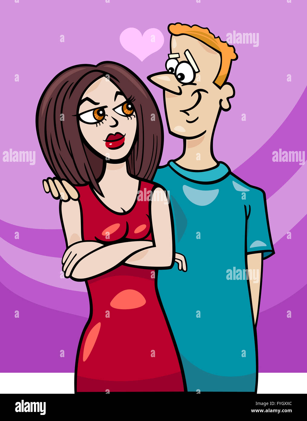 man and woman in love cartoon Stock Photo - Alamy