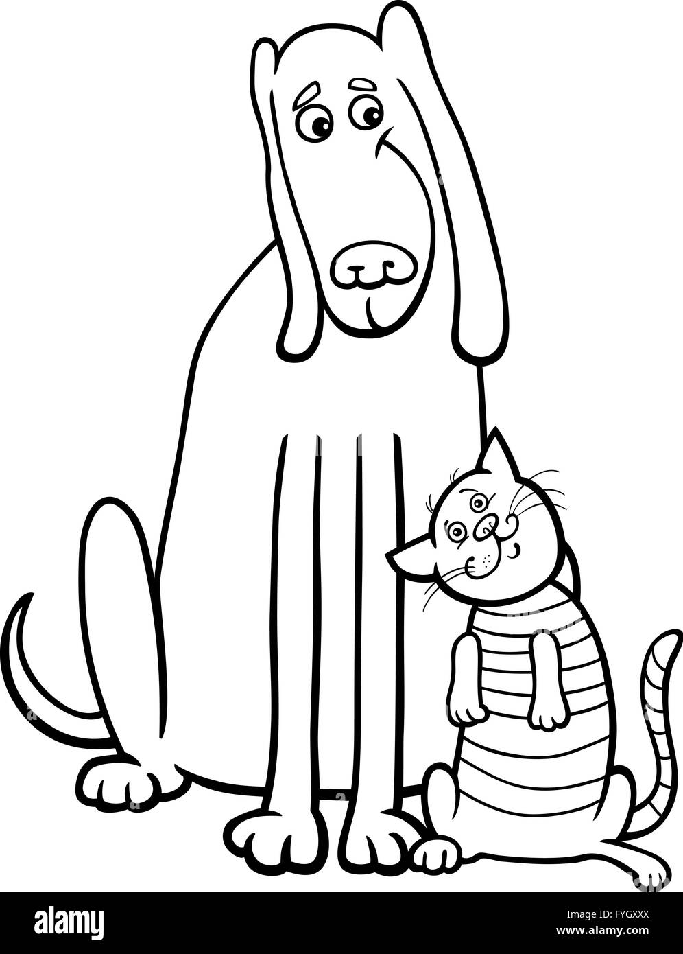 Coloring Pages Dog And Cat