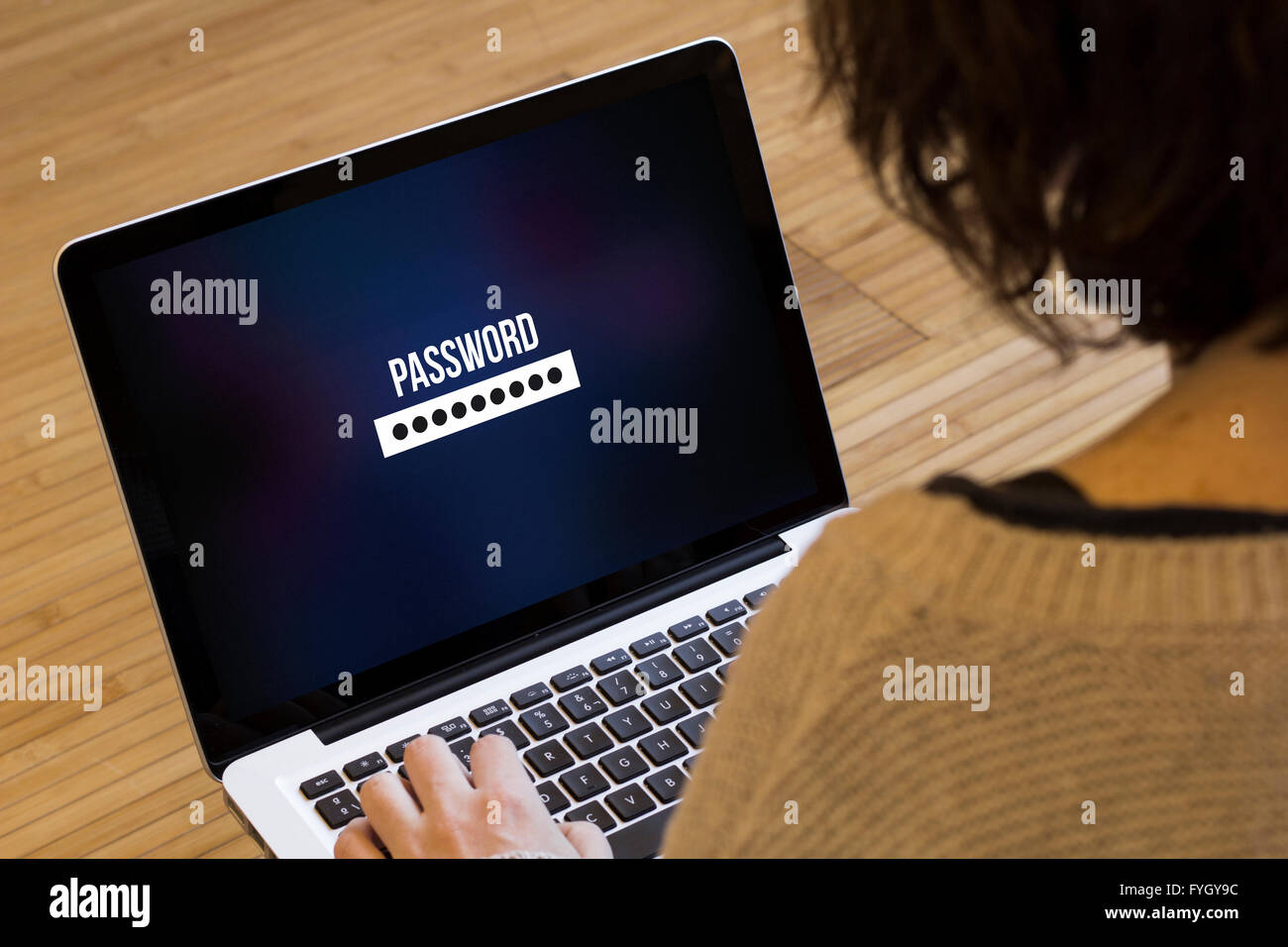 safety online concept: password on a laptop screen Stock Photo