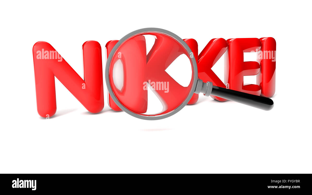 render of the text nikkei Stock Photo