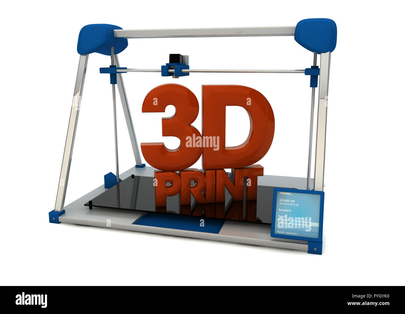 3D printing concept with three dimensional text as a symbol of new print  technology duplicating objects for product or prototype development,using  industrial replicator robots and future manufacturing process Stock Photo -  Alamy