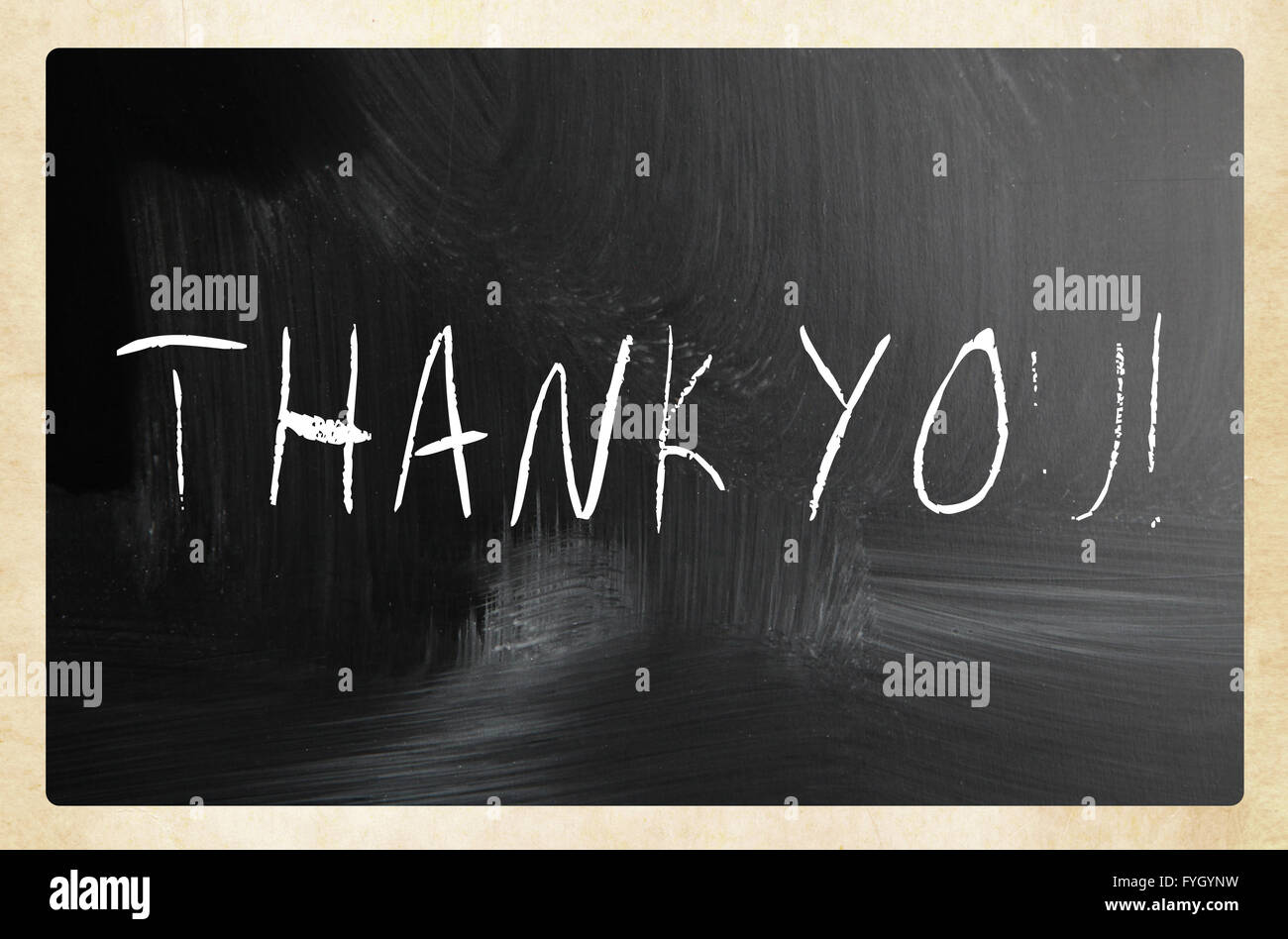 Thank you handwritten with white chalk on a blackboard Stock Photo - Alamy
