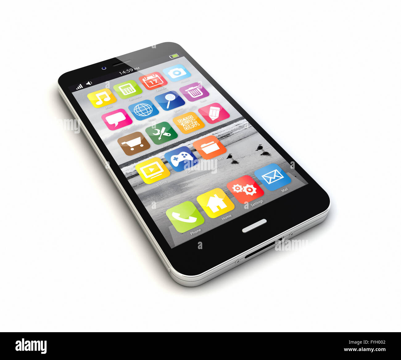 render of an original smartphone Stock Photo
