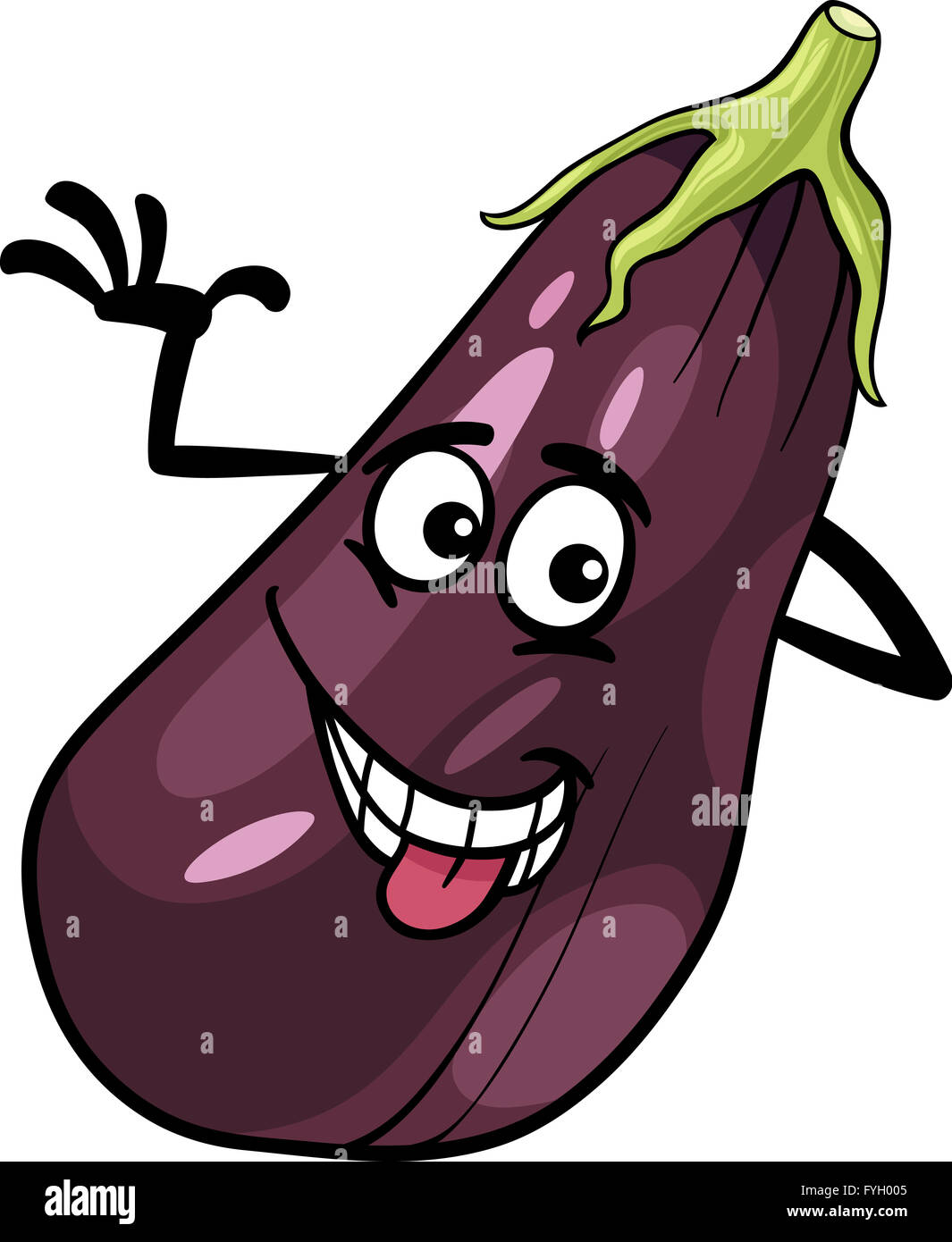 funny eggplant vegetable cartoon illustration Stock Photo Alamy