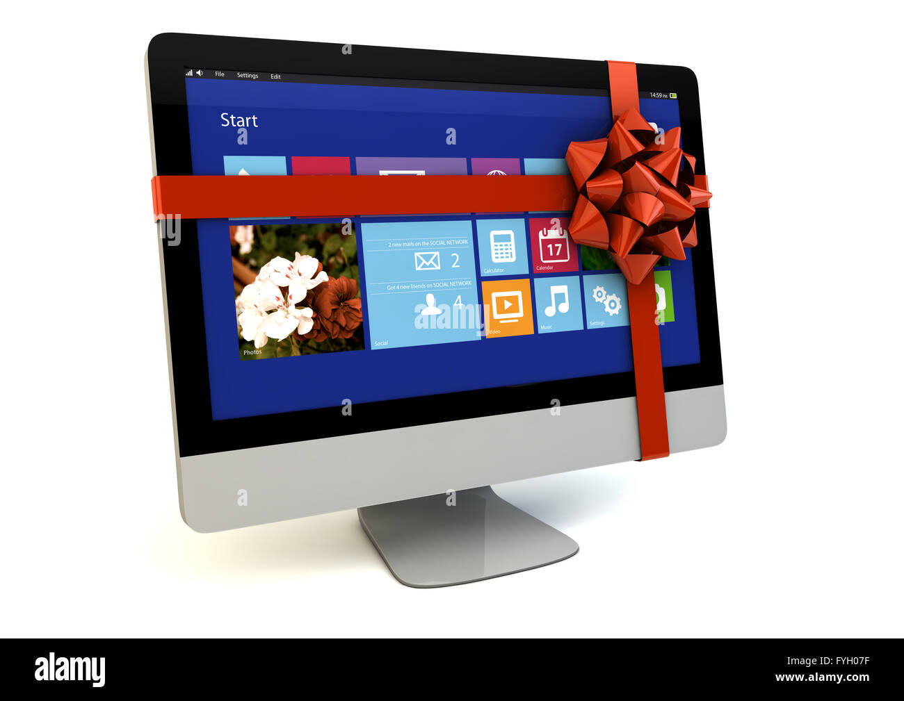 computer render with a ribbon Stock Photo Alamy