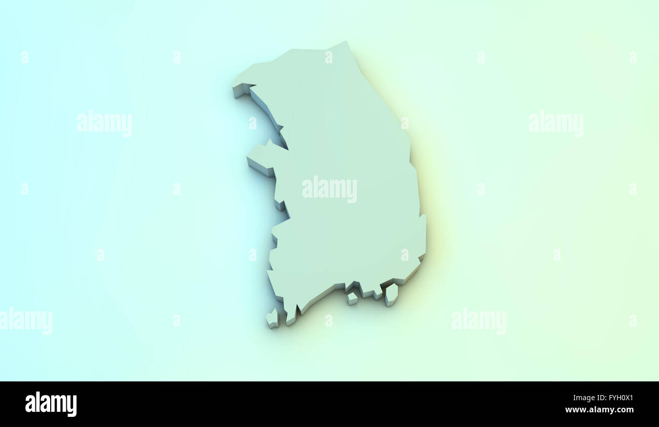 render of a south korea map Stock Photo
