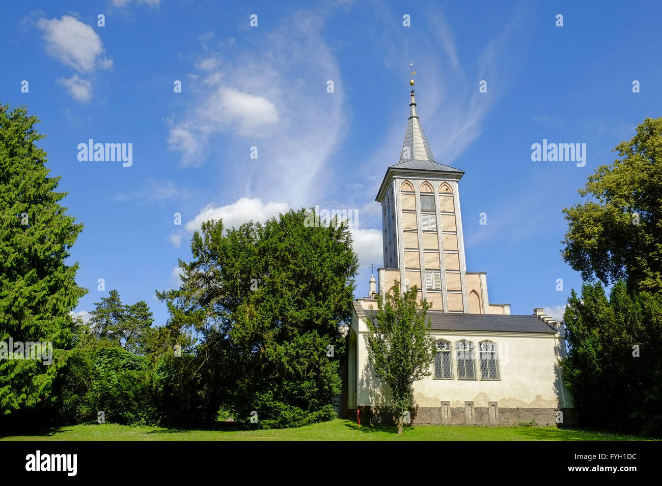 Church in the Lenné-Park, Criewen, Schwedt/Oder Stock Photo