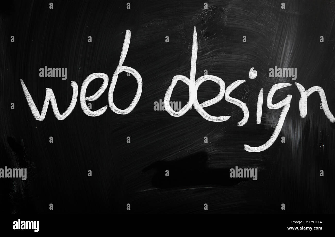 Web design handwritten with white chalk on a blackboard Stock Photo - Alamy