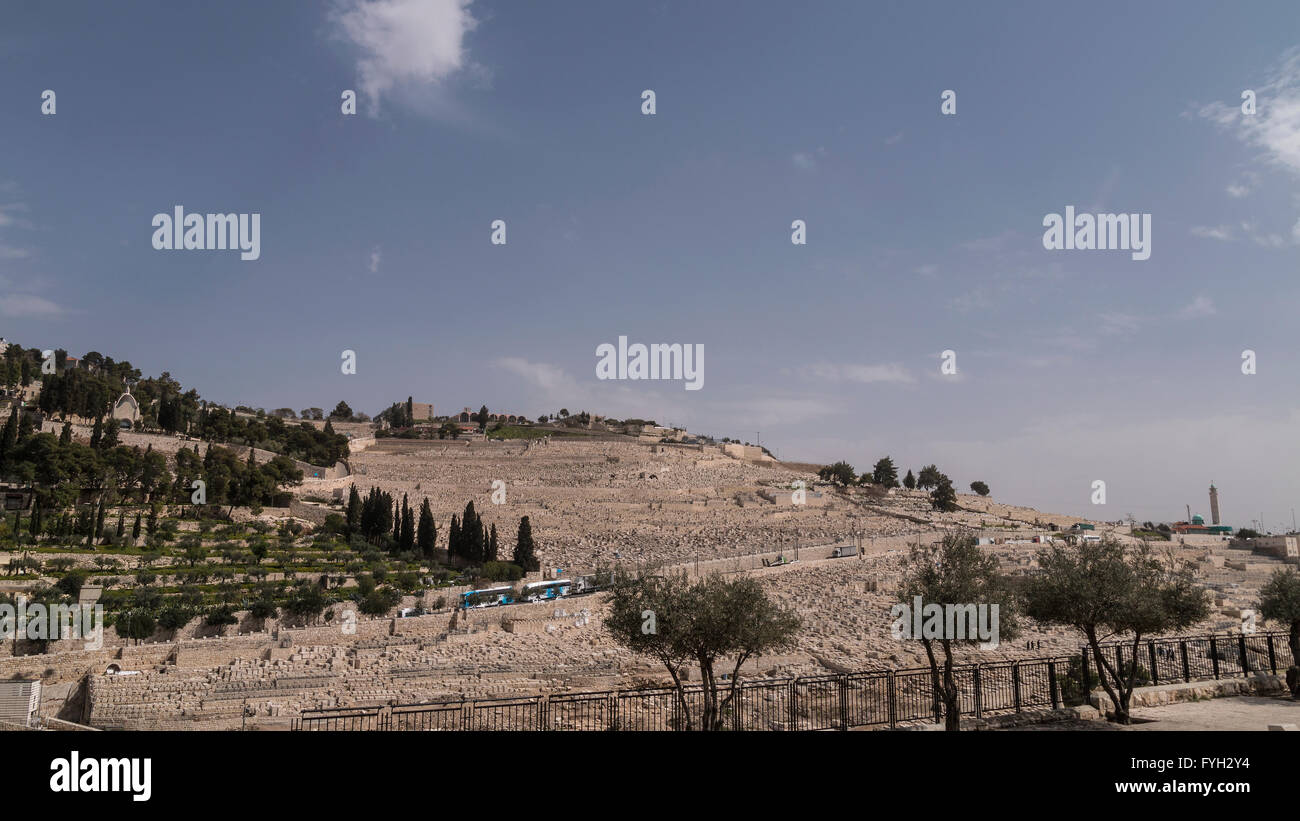 Jewish Cemetery, Mount of Olives, Jerusalem, Israel Stock Photo