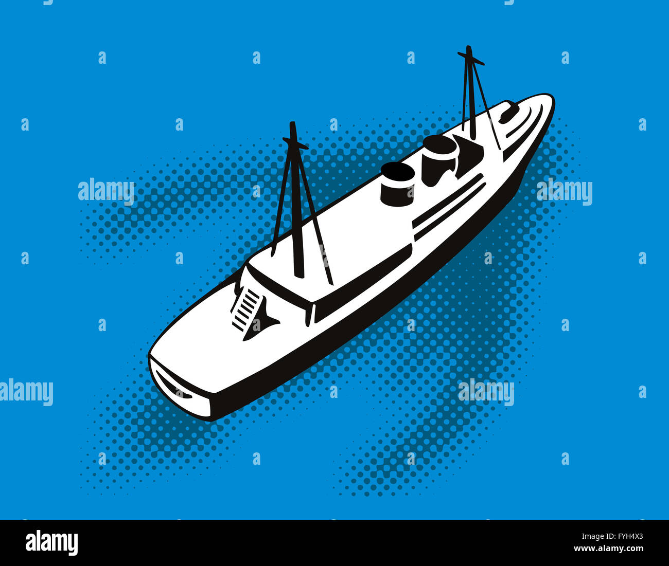 Passenger Cargo Ship Aerial View Stock Photo Alamy