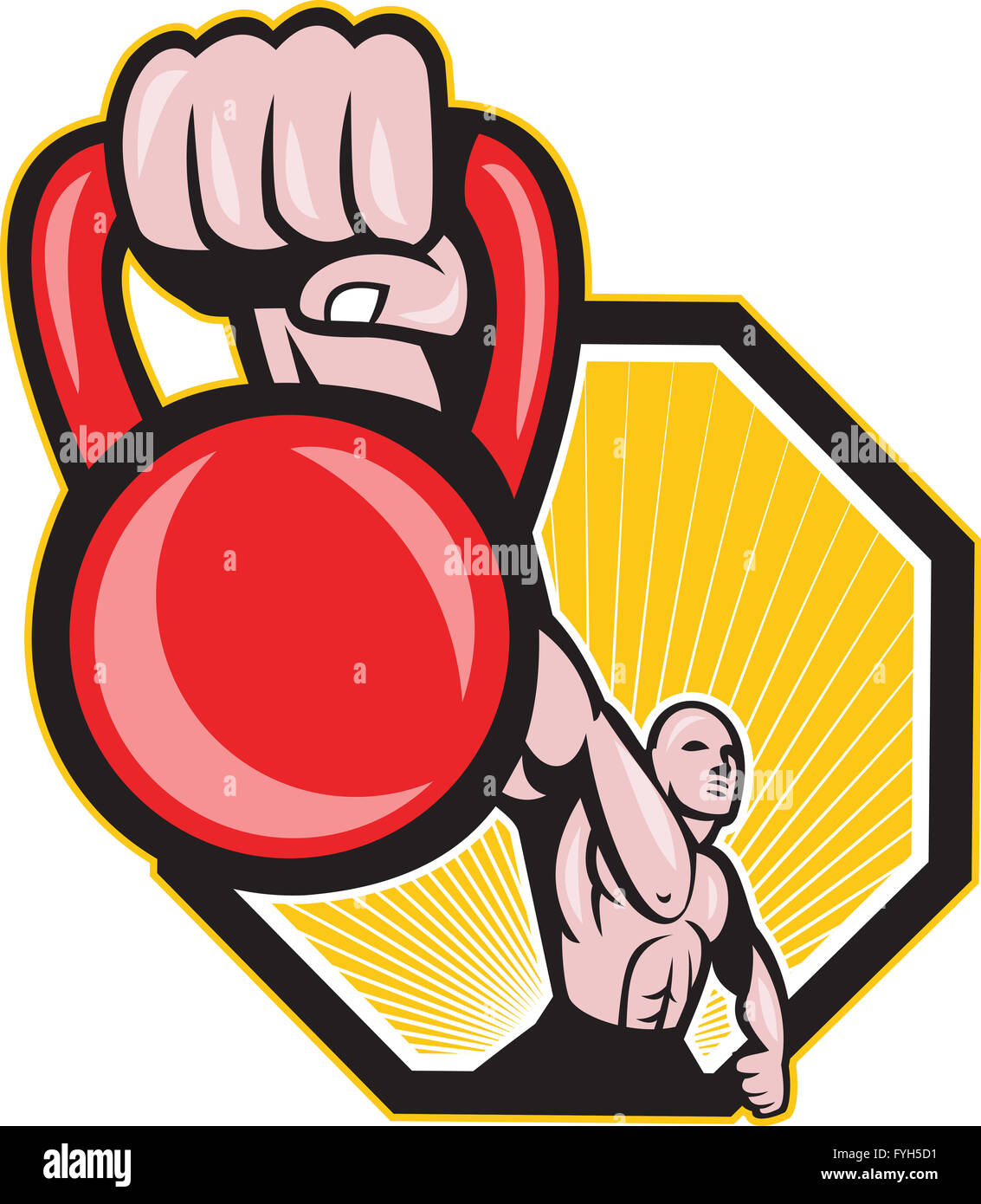 Crossfit Training Lifting Kettlebell Front Stock Photo - Alamy
