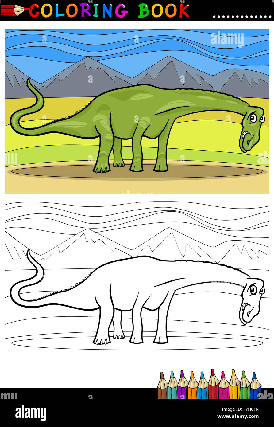 Cartoon Diplodocus Dinosaur Coloring Page Stock Photo Alamy Cartoon Diplodocus Dinosaur Coloring Page Stock Photo Alamy