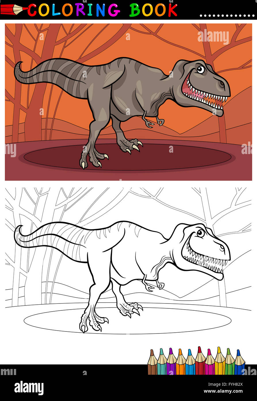 tyrannosaurus rex dinosaur for coloring Stock Photo - Alamy