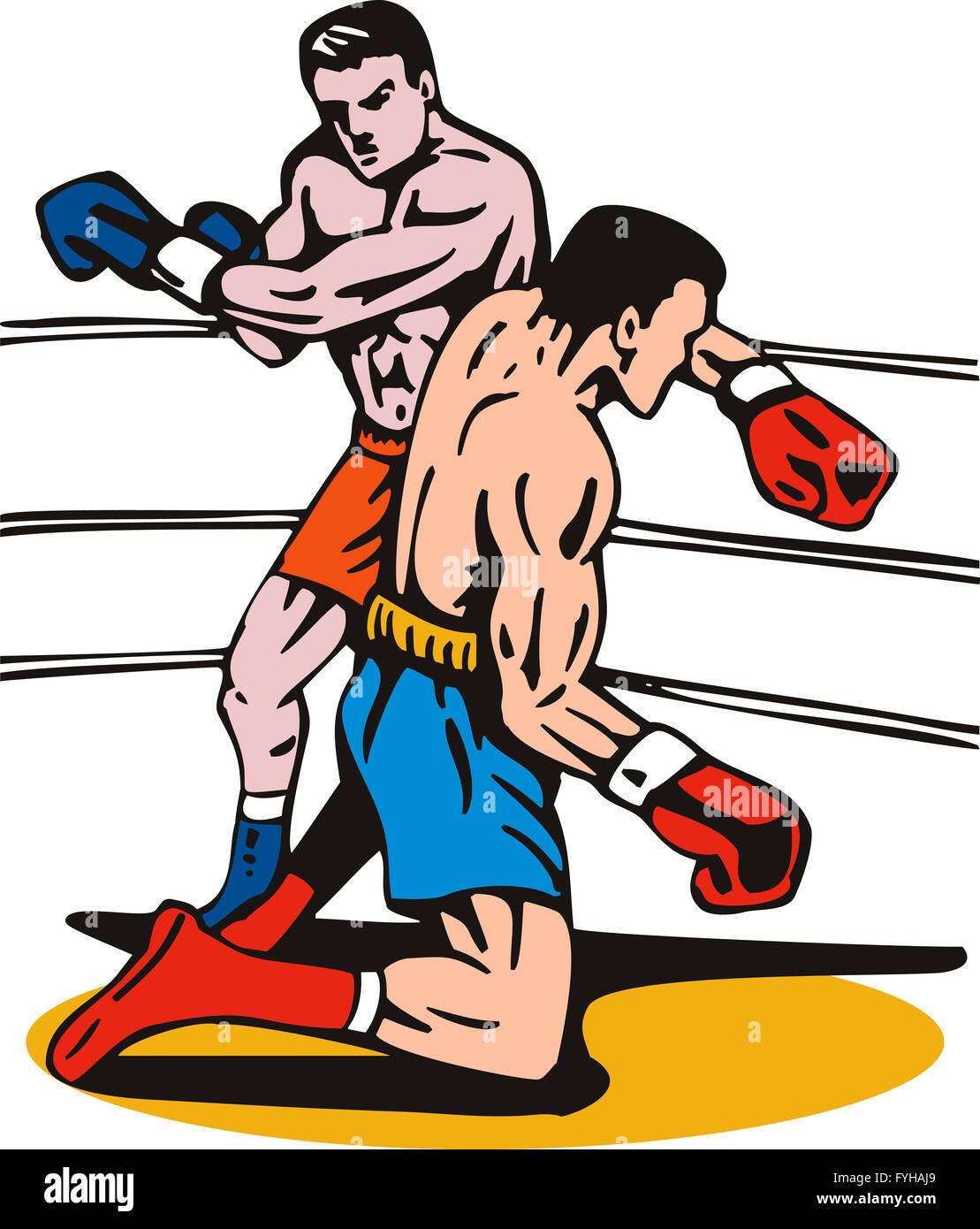 boxer connecting knockout punch Stock Photo Alamy