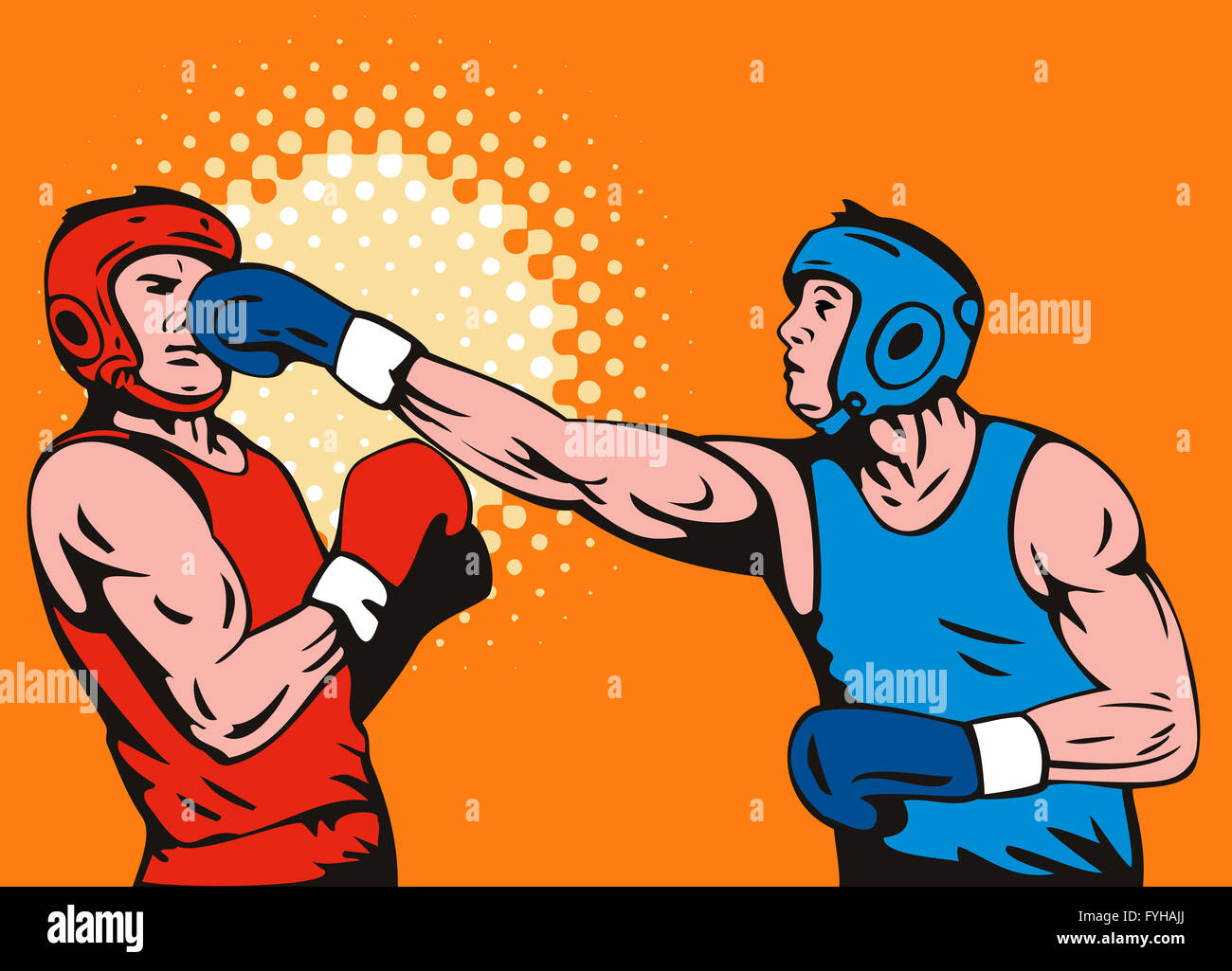 boxer connecting knockout punch Stock Photo Alamy