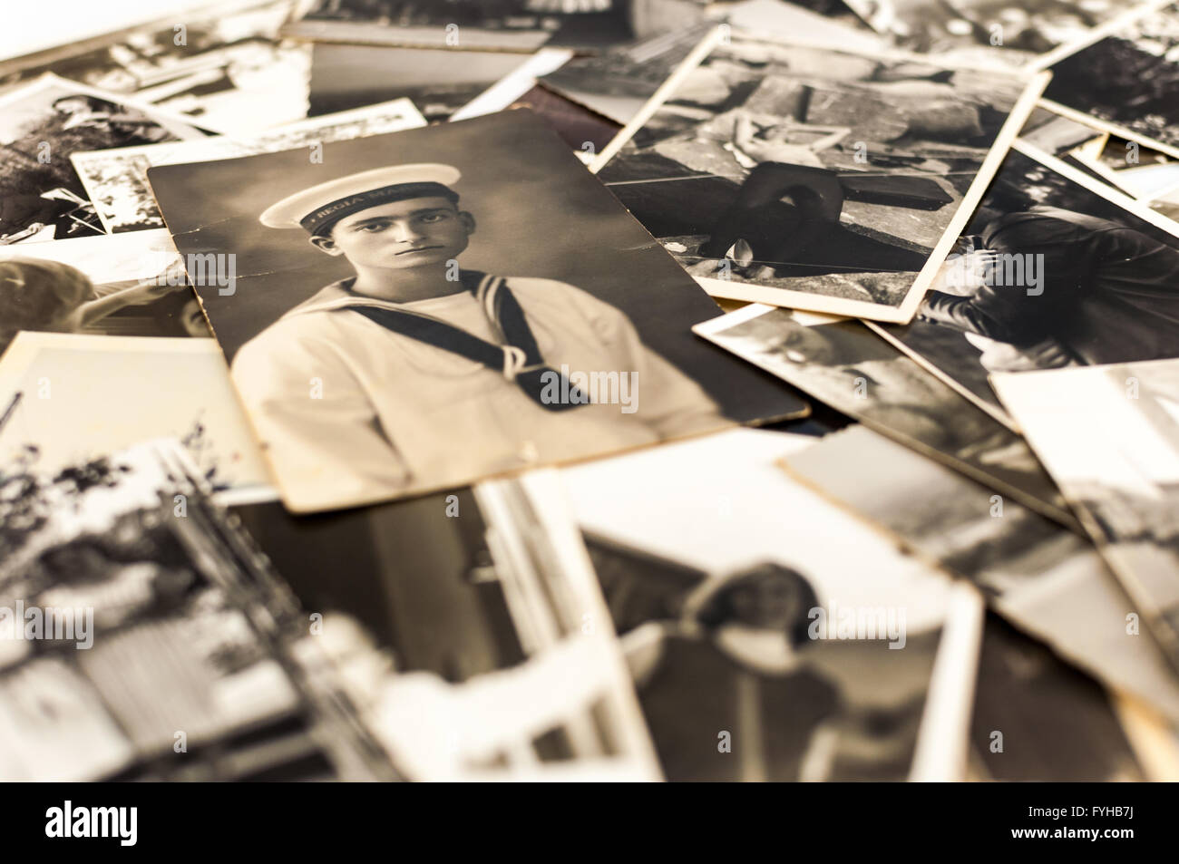 A collection of old b&w photos Stock Photo - Alamy
