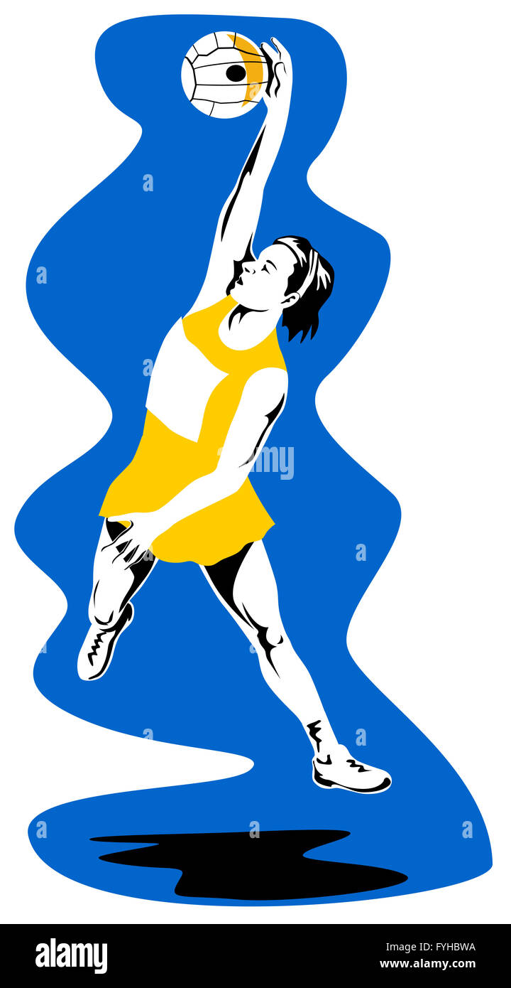 Netball Player Rebounding Stock Photo Alamy