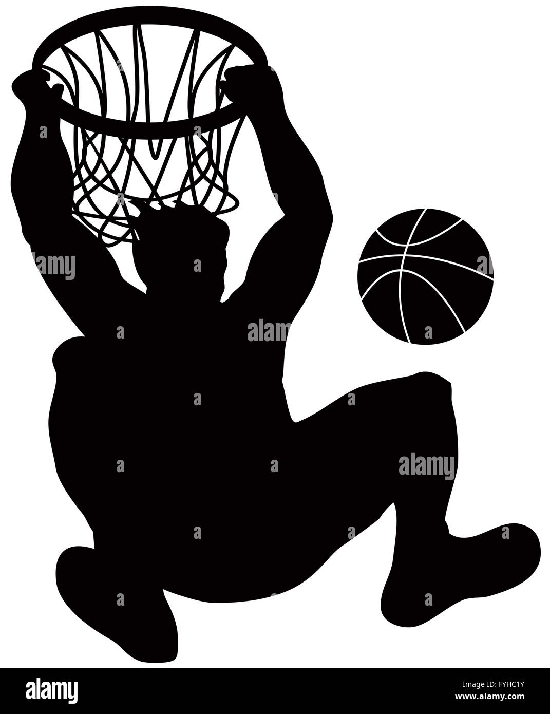 Basketball Player Dunking Ball Stock Photo