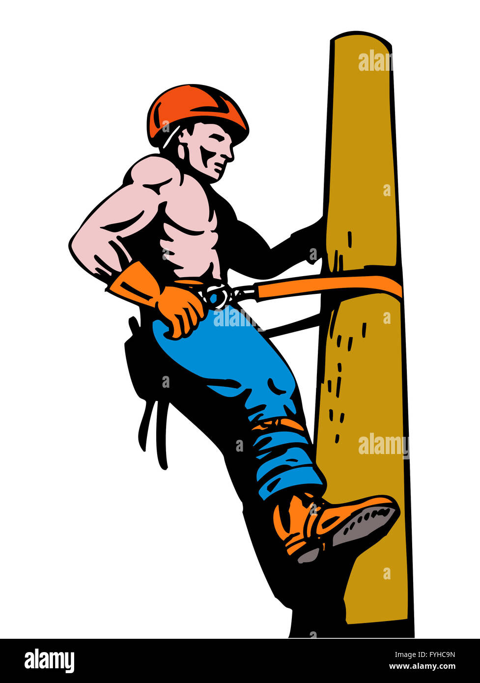 Power Lineman Electrician Stock Photo Alamy