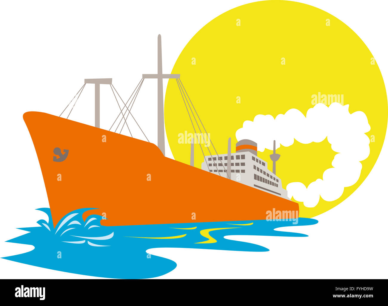 Passenger Ship Cargo Boat Retro Stock Photo Alamy